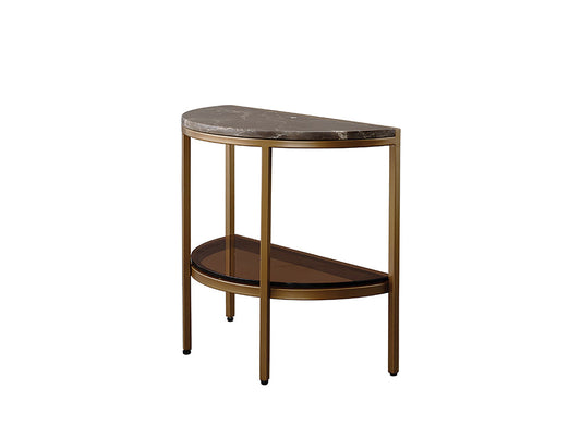 Lawson Side Table, Brown Marble