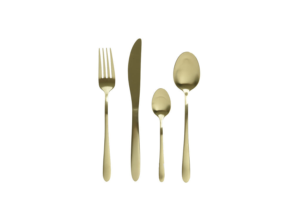 Cutlery Set of 16, Gold