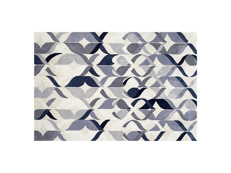 Hari Geometric Rug, Blue Grey (Large)