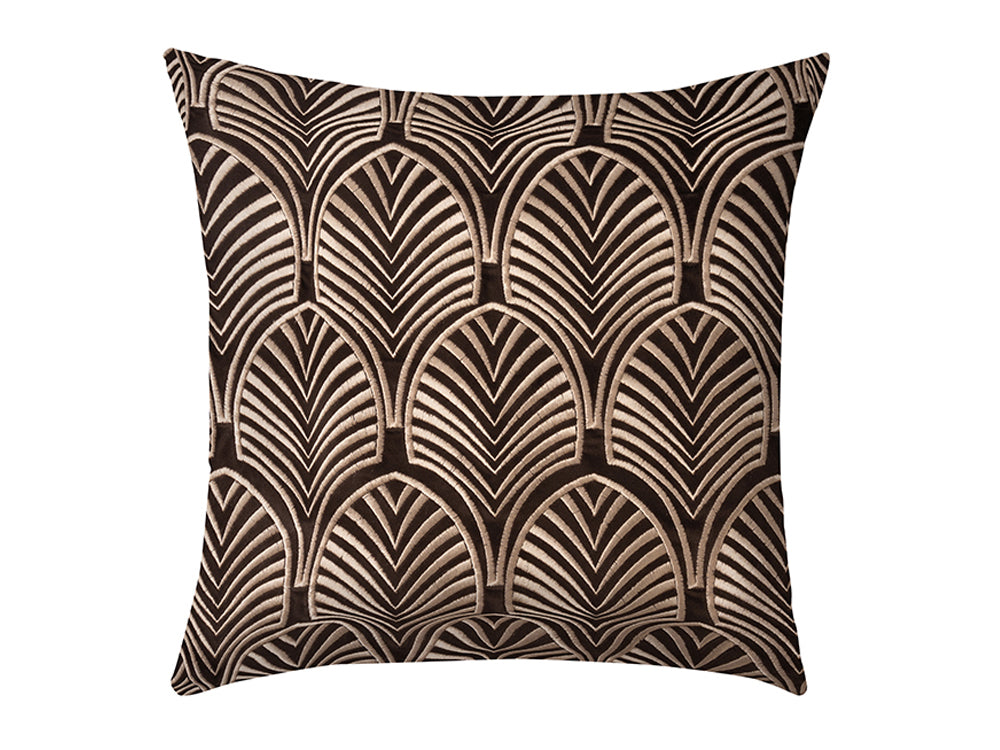 Palm Leaves Velvet Cushion Cover, Chocolate 50x50cm