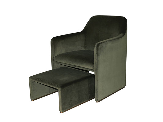 Cole Armchair w.Ottoman, Olive