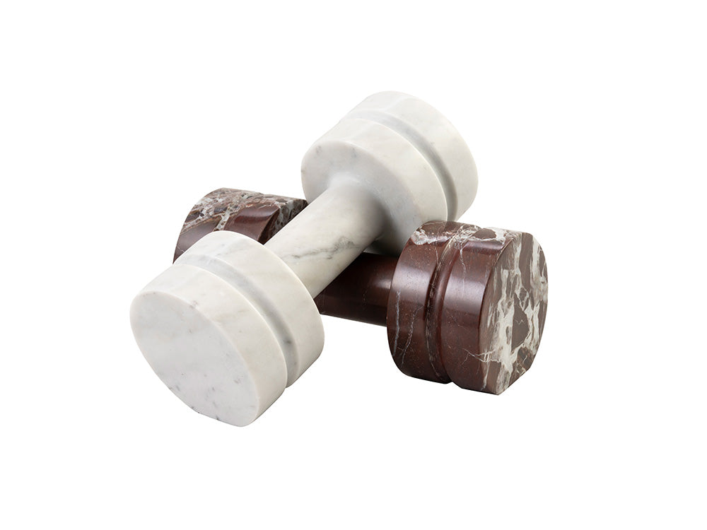 Dumbbell Ornament,Brown Marble