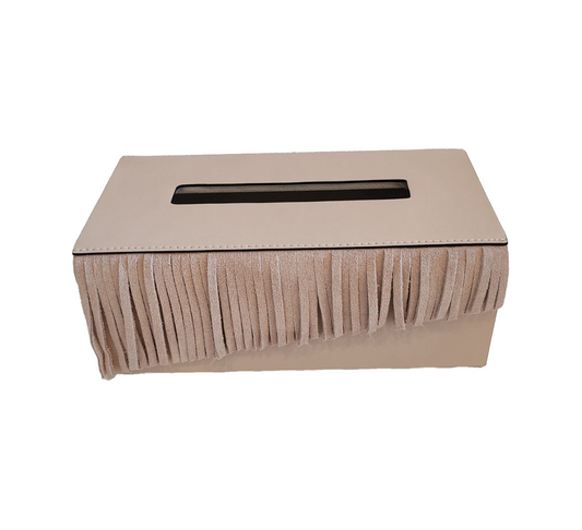 Tassel Leather Tissue Box