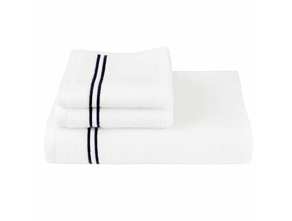 Cotton Bath Towel, Cobalt Embroidery