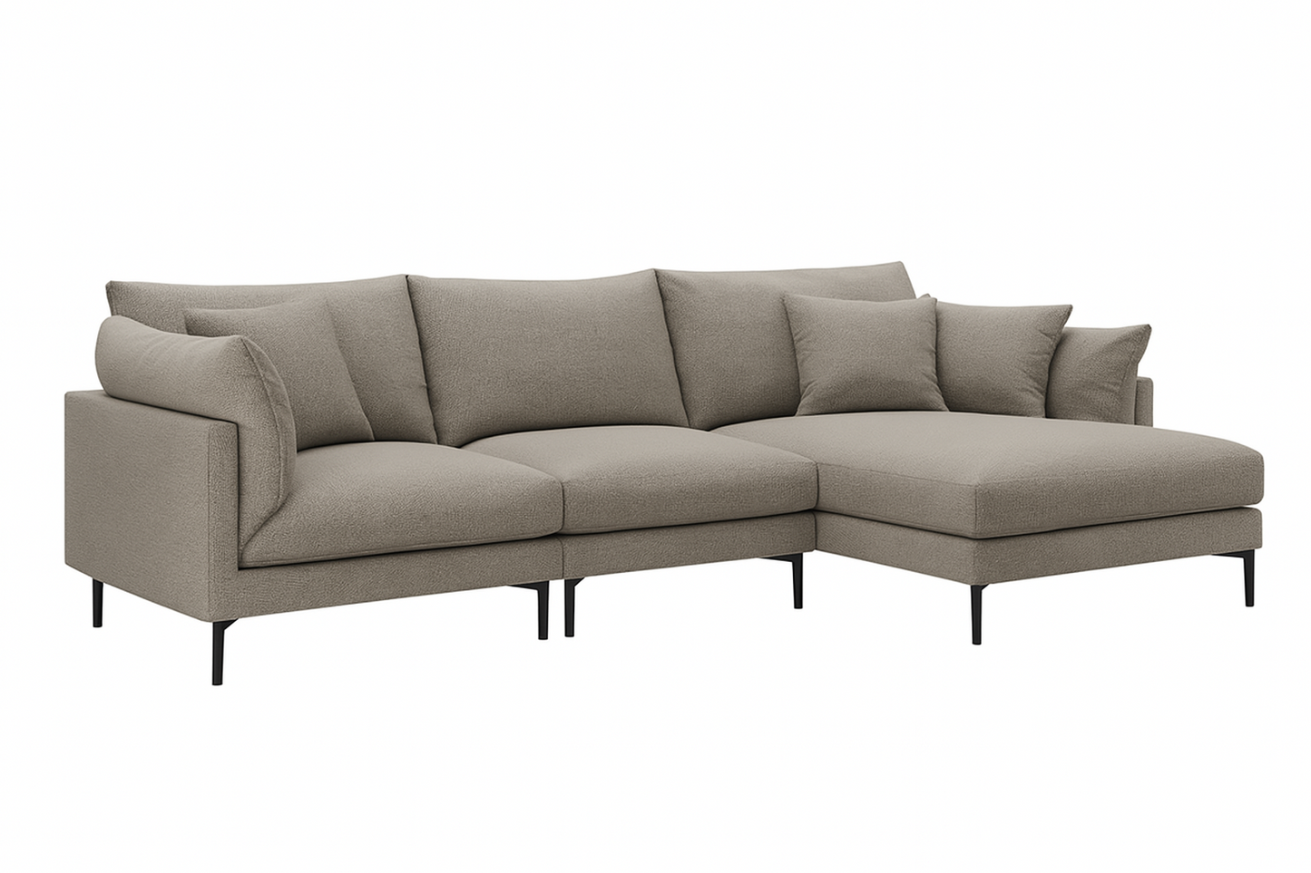 Julian Modular 3 Seat Right Chaise Sofa, Toffee