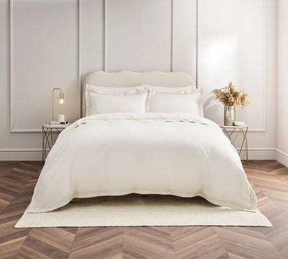 Nautical King Duvet Set Cream & Gold Embroidery