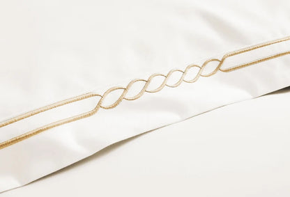Nautical Super king Duvet Set Cream & Gold Embroidery