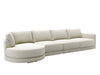 Basel 4 Seat Round Left Chaise Sofa, Dover Oat Fabric