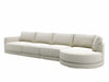 Basel 4 Seat Round Right Chaise Sofa, Dover Oat Fabric