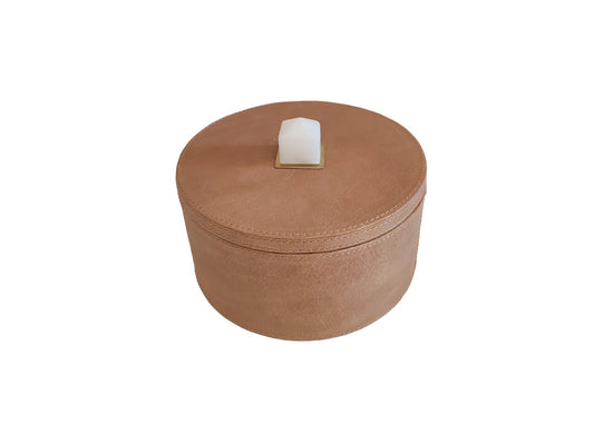 Florida Leather Box, White Quartz