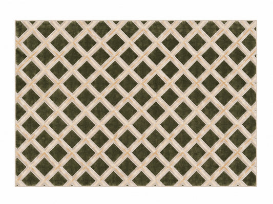 Malvina Rhombus Rug Green
