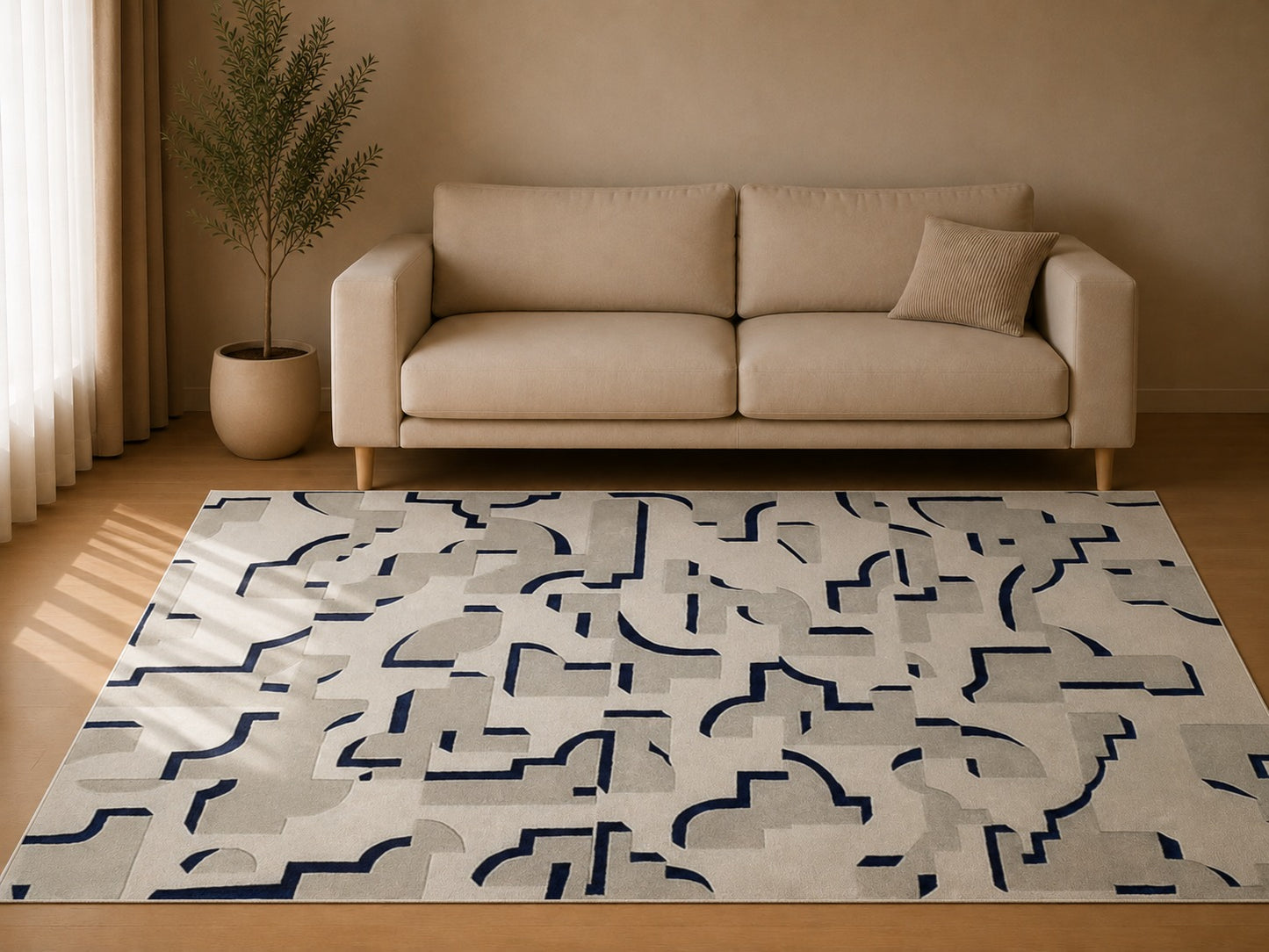 Napier Organic Rug Navy (L)
