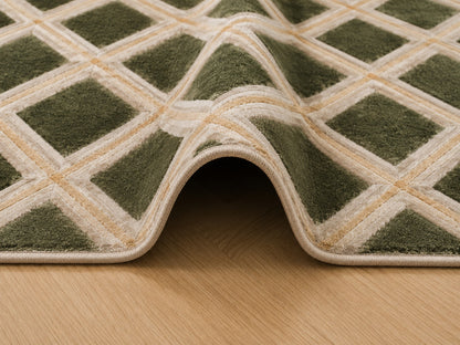 Malvina Rhombus Rug Green