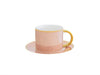 Pinstripe Teacup & Saucer, Blush
