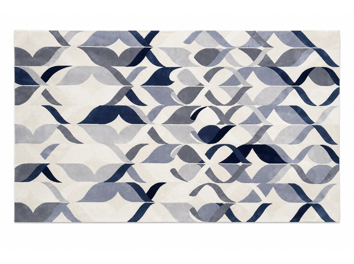 Hari Geometric Rug, Blue Grey (L)