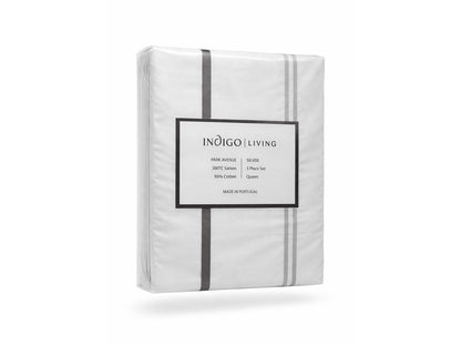 Park Avenue 3 Piece Bedding Set Silver