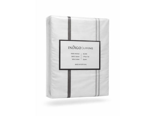 Park Avenue 3 Piece Bedding Set Silver