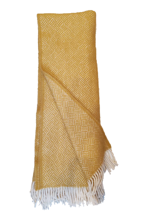 Samba Woven Wool Throw, Yellow