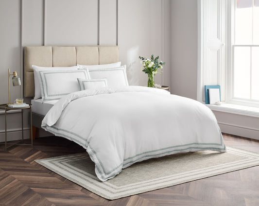 Malvern Gulf King Duvet Cover Sheet Set Sea Mist